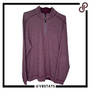 Tommy Bahama Reversible 1/4 Zip Top in Size XL Colors Purple Rose and‎ Blush